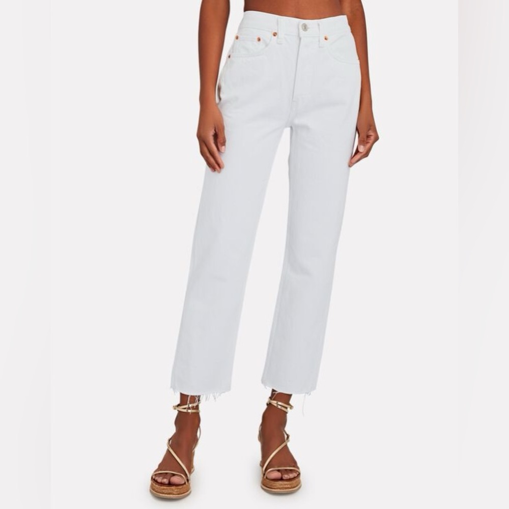 RE/DONE Originals White 70s Stove Pipe Jeans Size 27